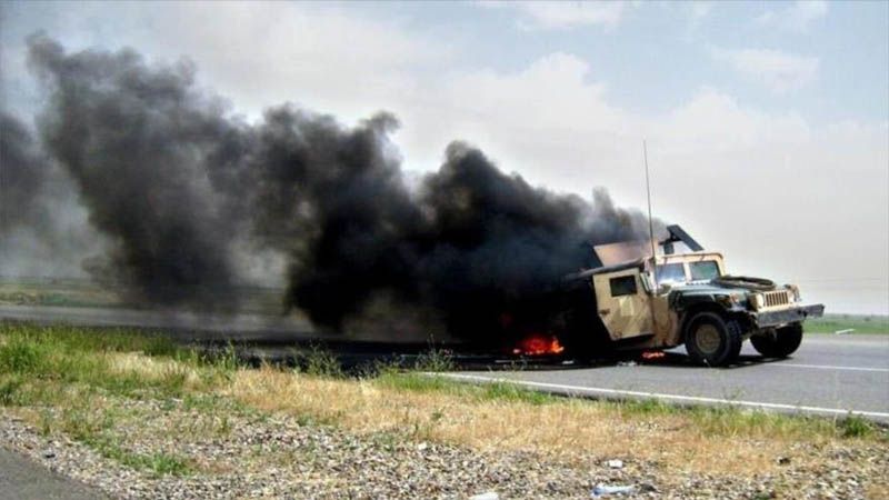 Un convoy con apoyo log&iacute;stico para tropas de EEUU arde en Iraq