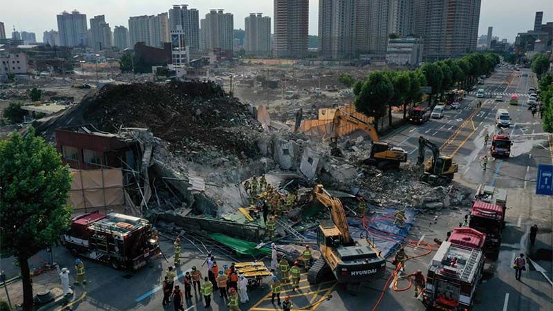 M&aacute;s de 9 muertos por el derrumbe de un edificio en Corea del Sur