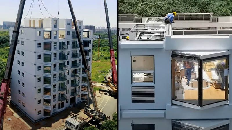 Empresa china construye un edificio de 11 pisos en 28 horas y dice que es seguro