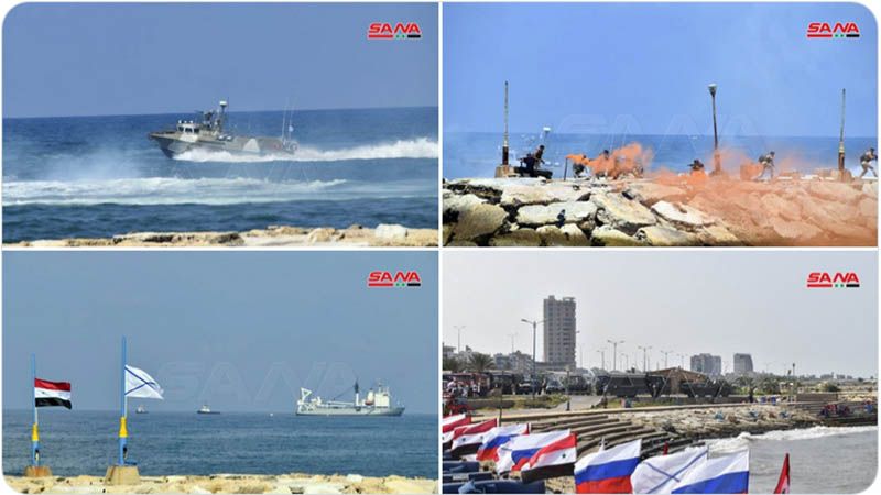 Rusia realiza un desfile naval frente a la costa de la ciudad siria de Tartus