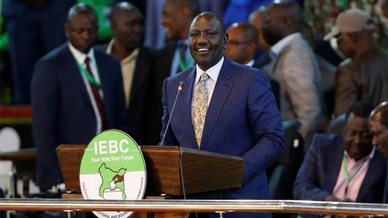 Comisi&oacute;n Electoral keniana declara a William Ruto ganador de las elecciones presidenciales