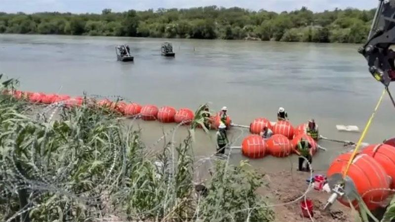 Hallan un cuerpo sin vida en la nueva barrera antimigrantes del R&iacute;o Bravo