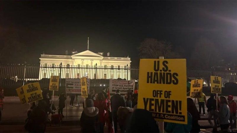 Protestas en Washington por ataques de EEUU y Reino Unido contra Yemen