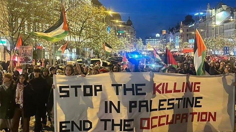 Marchas en Praga contra el genocidio israelí en Gaza