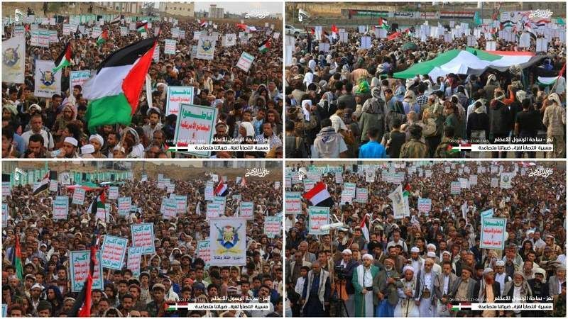 Los yemeníes reafirman su firme apoyo al pueblo de Gaza hasta la victoria