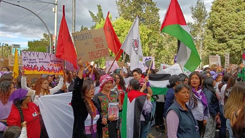 Las mujeres de Ecuador se solidarizan con Palestina