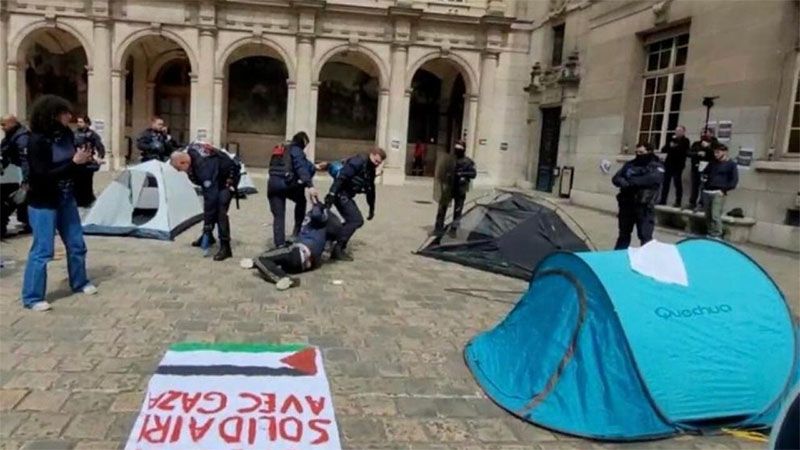 Par&iacute;s reprime protestas estudiantiles por temor a una movilizaci&oacute;n como en Estados Unidos