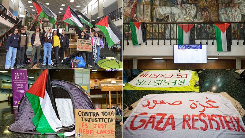 Estudiantes de la Universitat de Val&egrave;ncia no quieren ser c&oacute;mplices del genocidio palestino