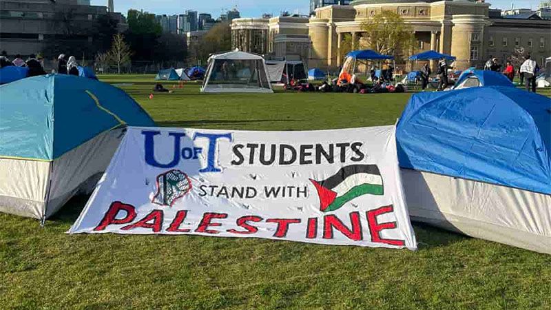 Universidades de Canad&aacute; se suman a las protestas contra la guerra en Gaza