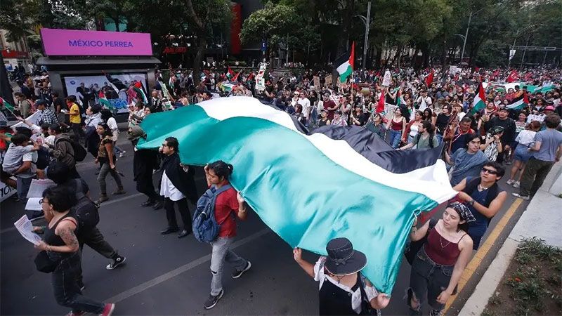 Manifestantes en M&eacute;xico demandan la ruptura de relaciones con la entidad sionista