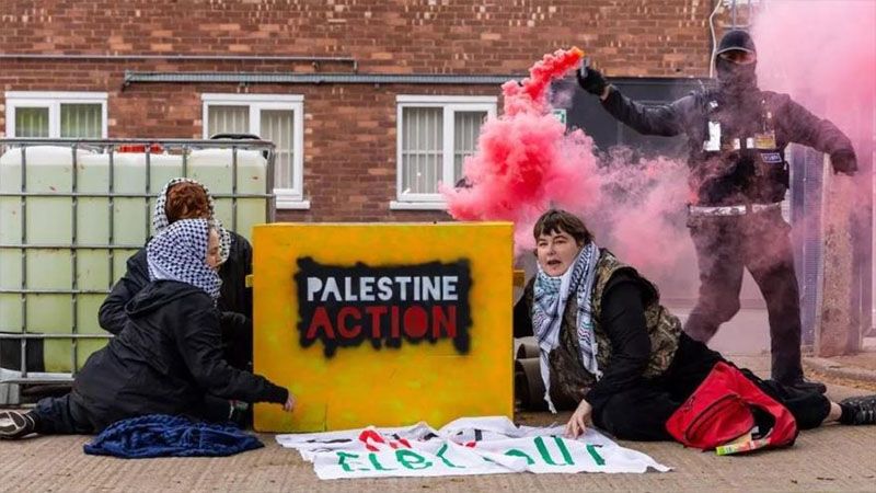 Protestas propalestinas brit&aacute;nicas en contra de env&iacute;o de armas a la entidad sionista