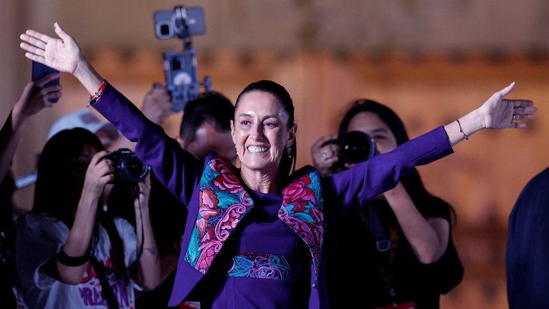 Claudia Sheinbaum promete un M&eacute;xico justo y m&aacute;s pr&oacute;spero tras ganar las elecciones presidenciales