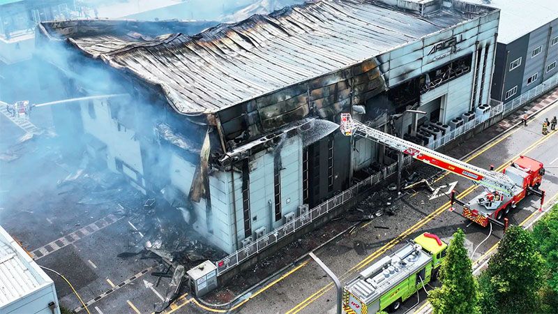 Incendio en una f&aacute;brica de bater&iacute;as de litio surcoreana deja 20 personas muertas