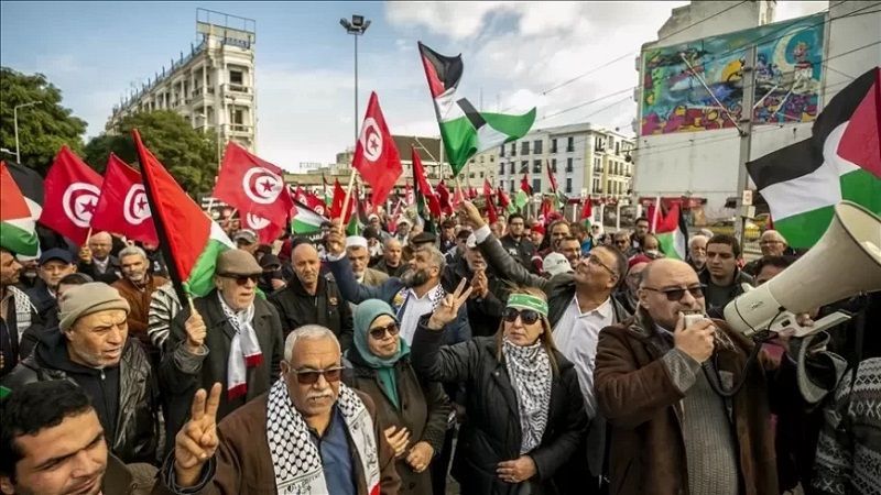 Manifestaci&oacute;n en T&uacute;nez de apoyo a Gaza exige expulsi&oacute;n del embajador de EE UU