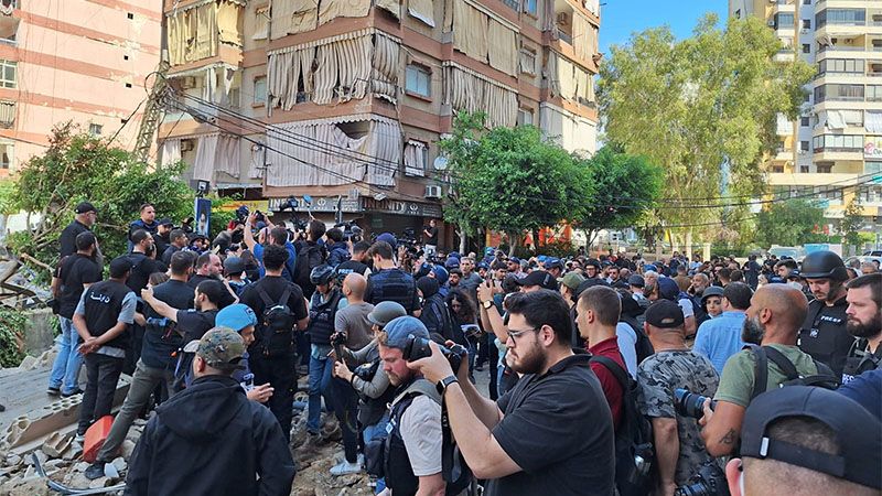 Gira medi&aacute;tica en los lugares del Dahieh bombardeados por el ej&eacute;rcito sionista de Tel Aviv (fotos)