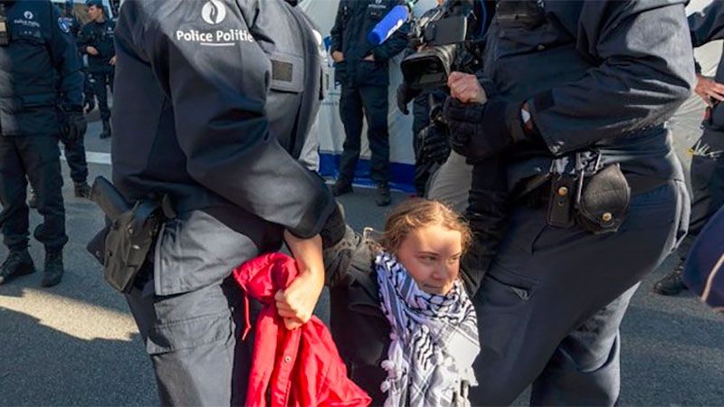 La polic&iacute;a alemana desmantela un campamento propalestino ante la visita de Greta Thunberg